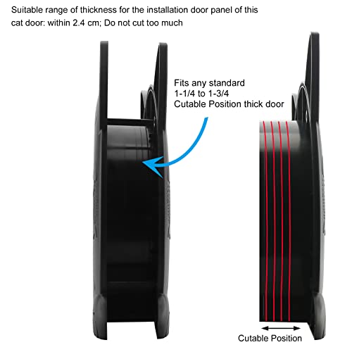 Ikuso Cat Door For Interior Doors,Kitty Door With Grooming Brush -Removable Beauty Brush,Fit 10Kg Or Less Cat Pass,10.55"*2.45"*9.05" (L) #TOP3
