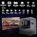STGAubron Gaming PC Computer Desktop, AMD Ryzen 3 3200G 3.6G, GeForce RTX 2060 6G, 16G DDR4, 512G SSD, 600M WiFi, BT 5.0, RGB Fan x3, Windows 11 Home,White - Image 3