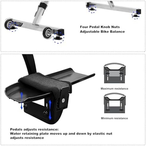 Aquatic Fitness Water Bike - Underwater Spin Bike with Stainless Steel Frame, Adjustable Resistance, Durable PU Seat, PE Pedals for Pool Rehabilitation and Exercise