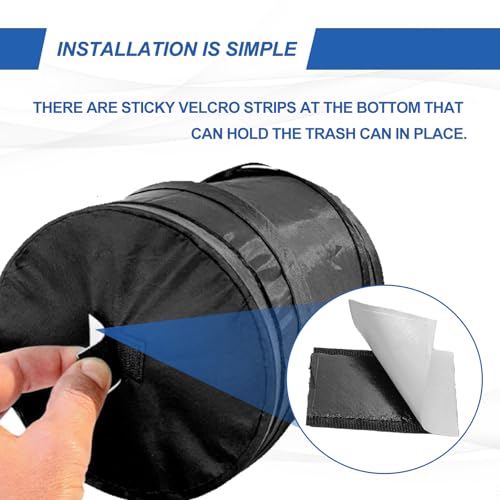 Image of Collapsible Pop-Up Car Trash Can Waterproof Car Garbage Bin and Trash Container for SUV Truck Travel Camping Black