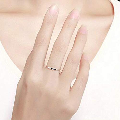 Stainless Steel Heart Shaped Wedding Band Promise Statement Stackable Ring2