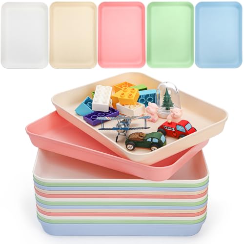 Lyellfe 15 Pack Plastic Art Trays Deep Activity Sand Serving Trays