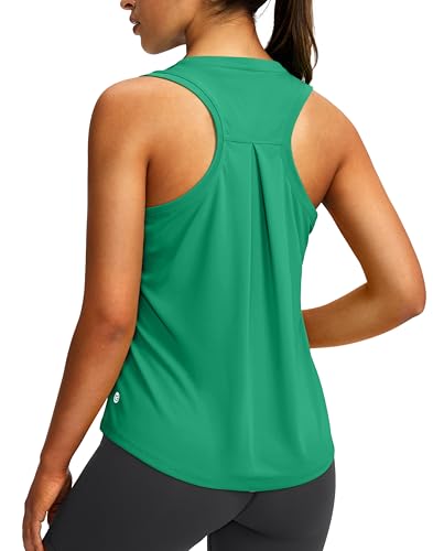 Image of Women's Workout Tops Racerback Athletic Tank Tops Sleeveless Loose Fit Yoga Running Gym Shirts for Women