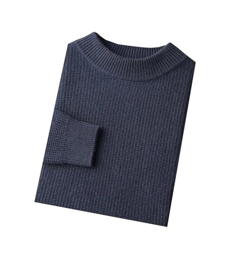 Men's Cashmere Pullovers Mock Neck Textured Sweater Long Sleeve Thick Basic Fall Winter Knitted Tops