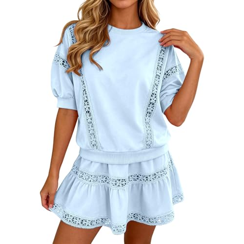 Ensemble 2 pièces femme short et haut dentelle pour l'été