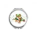 Polypedatid Green Frogs Hand Compact Mirror Round Portable Pocket Glass