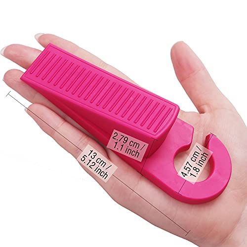3 Pack Rubber Hook Type Door Stoppers 1 Inch Thick Door Stop Works On All Floor Surfaces, Control The Size Of The Door Gaps And Prevent The Lock-Outs (Gray/Blue/Rose) #TOP1