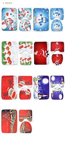 WC-Deckelbezug, Teppich und Tankbezug, Badematte, dekoratives Weihnachtsdesign, Schneemann-Design, 3-teilig – Bild 5