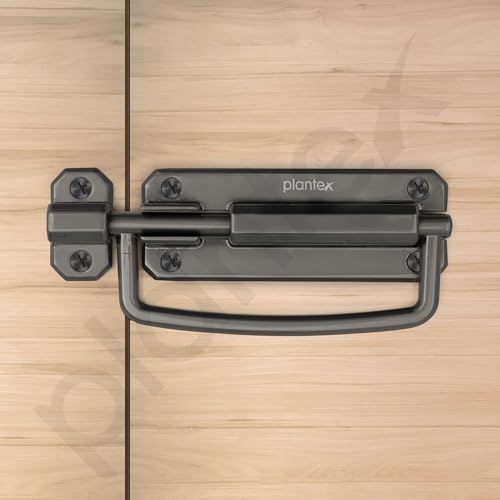 Image of Plantex Door Stopper /5 Inch Baby Latch Kadi /Door Latch for Bathroom /Door Lock for Home /Office Doors - Pack of 4 (Satin Black)