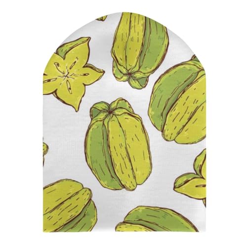 Cute Star Fruit Pattern Kids Beanie Hat for for Girls Boys Children Cap Winter Knitted Chemo Cancer Headwear Accessories Gifts Decoration Black3