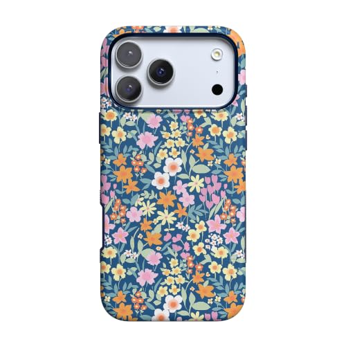 Casely iPhone 18 Pro Case | Full Bloom | Navy Floral | Bold Protective Design | Compatible with MagSafe