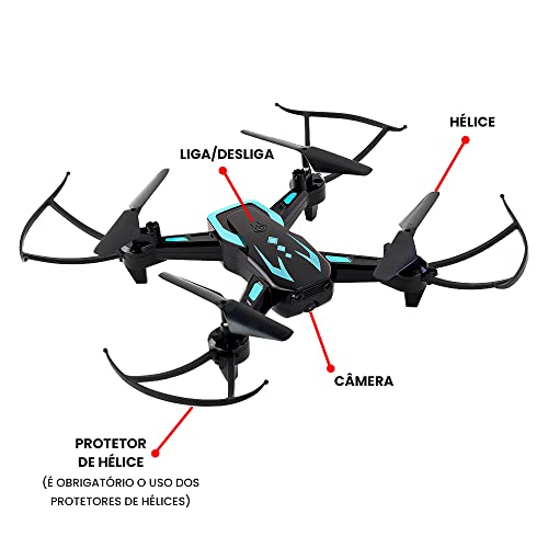 Drone Quadricóptero Techspy C/ Câmera Preto E Azul Polibrinq