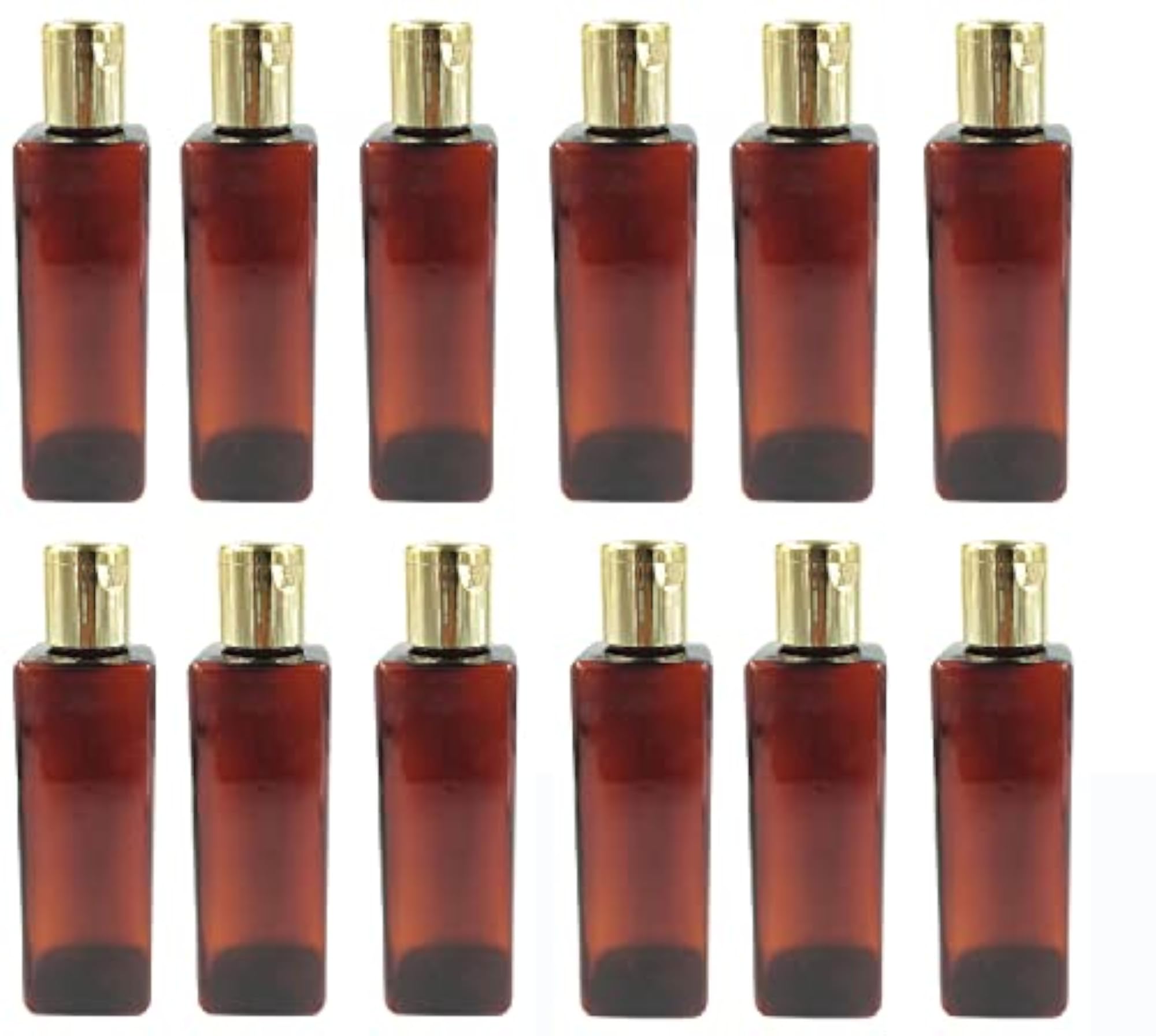 100ml Clear Amber Plastic Square Bottles Refillable