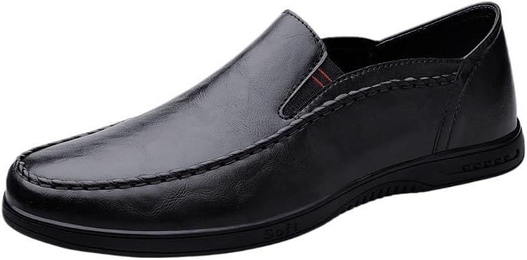 HBJWOV Men's Slip-on Casual Shoes Soft-Surface Breathable Oxford Flat-Bottomed Round-Toed Low-top Comfortable Non-Slip for Men