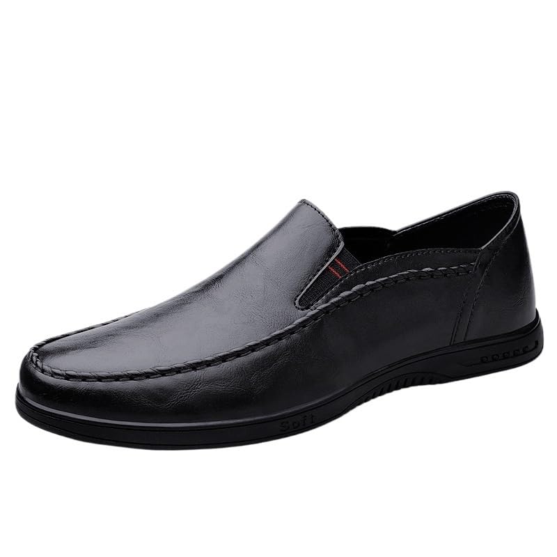 Men's Slip-on Casual Shoes Soft-Surface Breathable Oxford Shoes Flat-Bottomed Round-Toed Low-top Comfortable Non-Slip Shoes for Men