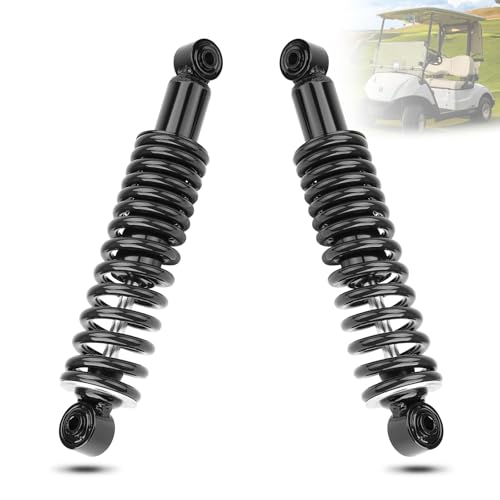 Rear Golf Cart Shock Absorbers Heavy Duty with Springs Compatible with 1995-up Yamaha Gas and Electric G14 G16 G19 G20 G22 G29 Models Replace# JN4-F2210-00, JN3-F2210-00 (BLACK)