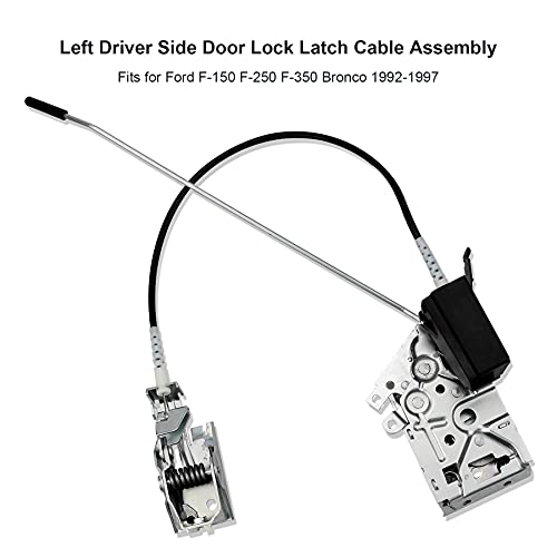 Image of Left Driver Side Door Latch F4TZ-15219A65-A Fits for Ford F-150 F-250 F-350 Bronco 1992-1997 Door Lock Latch Cable Assembly