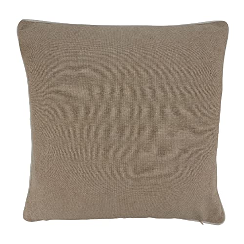 Saro Lifestyle Celyn Collection Beaded And Embroidered Reindeer Pillow Cover, 18", Natural #TOP1