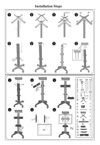 Soporte móvil para TV ajustable para pantallas 32-70 pulgadas miniatura 3