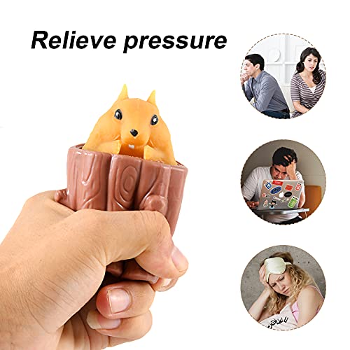 Oricraft Magic Squirrel Stress Relief Toy Surprise Stump Animal Squirrel Cup For Anxiety Relief, Adhd Squeeze Out The Surprises And Heal The Emotions, Sensory Toy For Autism(Brown) #TOP2