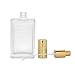 BEAUYK 100 ml (3.4 oz) Large Clear Thick Glass Empty Bottle, Gold/Silver Spray Perfume Bottle Atomizer Bottle Makeup Tool for Travel (Gold)