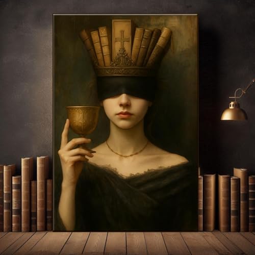 Fresque Dark Academia pour personnaliser un grand mur de bibliothèque