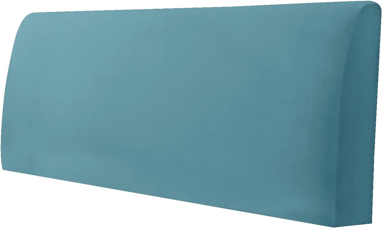 GAWEKIQE Stretch Queen Velvet Bed Headboard Slipcover Universal Dust-Proof Decorative Furniture Cover Thick Fabric Soft Bed Head Cover for Bedroom Decor (Blue, Queen)
