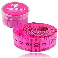 Massband 150 cm - 2 in 1 - cm + INCH Schneidermaßband - Maßband in Aufbwahrungsbox zum skalieren & messen (Pink)