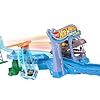 Hot Wheels Toy Car Track Set, RacerVerse Jurassic World Crash & Splash Playset with Die-Cast Velociraptor Vehicle, Dinosaur Race with Spinosaurus #1