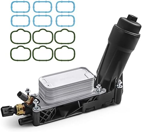 MOSTPLUS Engine Oil Cooler Filter Housing Adapter Assembly 5184294AE Compatible with 2011 2012 2013 Dodge Jeep Chrysler Ram 3.6L V6 Engine