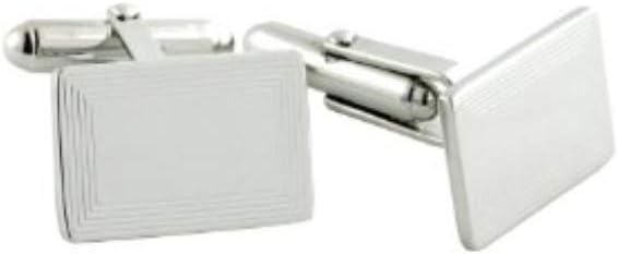 David Donahue Men's Sterling Silver Engravable Rectangle Cufflinks (CL185502)
