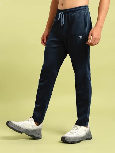Image of TECHNOSPORT Men Solid Slim Fit Sports Trackpants with ELASTO Plus Track Pants for Men Gym Polyester