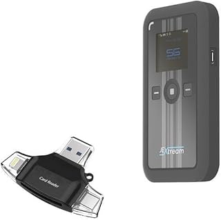 BoxWave Smart Gadget Compatible with Franklin Wireless JEXtream RG1100 5G Mobile Hotspot - AllReader SD Card Reader, microSD Card Reader SD Compact USB - Jet Black
