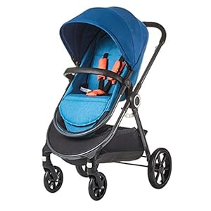 Klappbarer Kinderwagen，Kinderwagen Babywagen，Reisesystem Mit Baby Basket Anti-Shock Kombikinderwagen 0-3 Jahre 0-15 Kg，höhenverstellbarer Griff, Klein Faltbar, Leicht (Color : Blue)