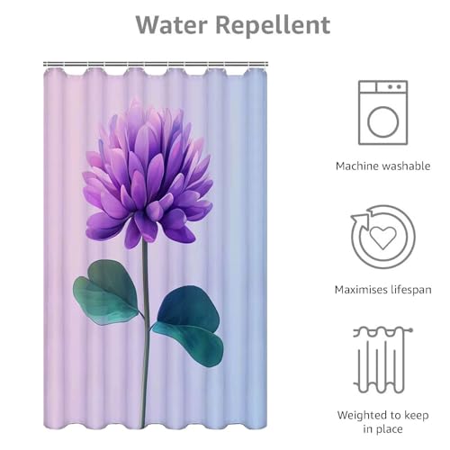 Rideau de douche fleur de qualité supérieure en tissu imperméable - 3