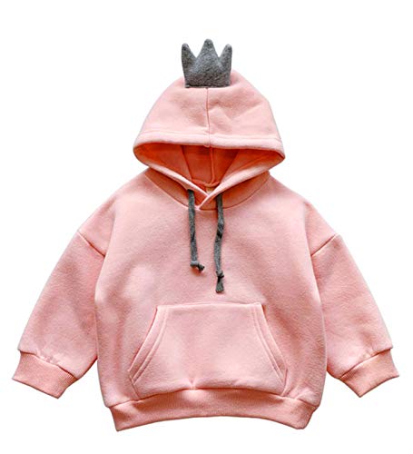 Baby Girls Fleece Hoodies Warm Hooded Sweatshirt Fall Winter Outwear for Toddler Infant babies (Pink, 12-18 Months)