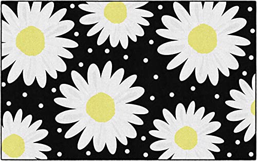 Flagship Carpets Schoolgirl Style Daisy Polka Dots Classroom Area Rug for Indoor Classroom Learning or Kid Bedroom Educational Play Mat, 5'x7'6