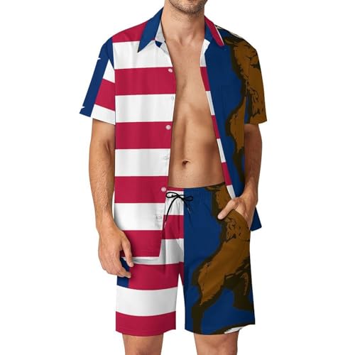 Conjunto de camisa y shorts de Michigan para hombre ideal para barbacoas y playa