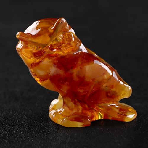 Statue 1,4 Zoll Bernstein Eulenfigur, handgemachtes Dekor, Bernstein Souvenir, Figuren, Statuen, einzigartige Idee