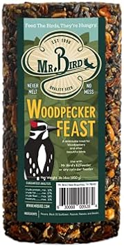 Mr. Bird Woodpecker Feast Small Cylinder | Wild Bird Food for Outdoor Birds | Backyard Birdfeeding