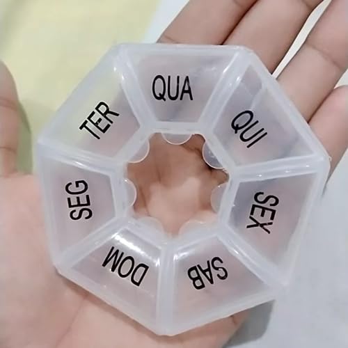Porta Comprimido Organizador de Remédios Estojo Para Medicamentos Com Divisórias Caixa de Pílulas Di