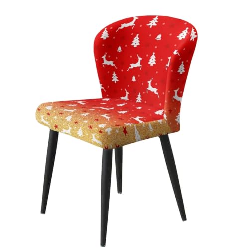 Image of Christmas Reindeer Bar Stool Chair Cover with Back Stretch Swivel Barstool Slipcovers with 4 pcs Seat Couch Cover Waterproof Anti-Scratches Spills Chair Covers