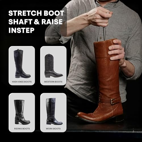 Boot Calf & Shaft Stretcher for Women & Men – Heavy Duty Metal Instep, Shaft & Leg Boot Expander – Cowboy, Tall, Leather, Western, Work, Hiking Boots – Wide Calf Boot Stretcher Tool by Leather Hero - Image 7