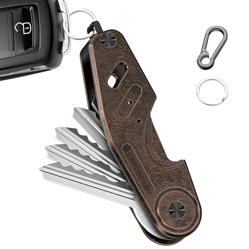 QEG Llavero organizador de llaves [estante inteligente para 2-6 llaves] diseñado con elementos retro seguros y compactos, adecuado para rastreadores de llaves de aluminio ligero y gerentes en hogares