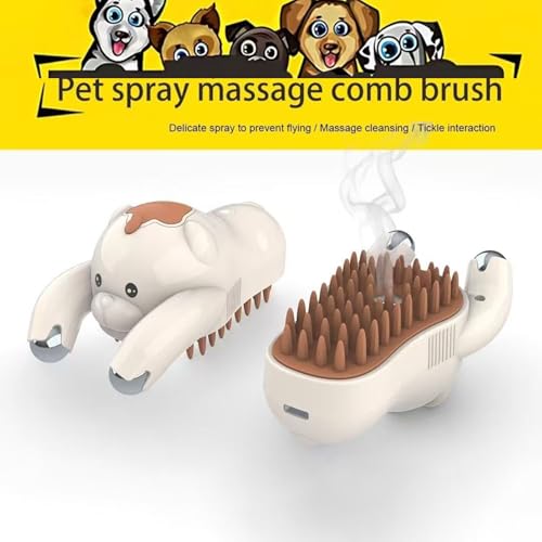Cepillo de vapor para perros recargable con peine de masaje y spray 7