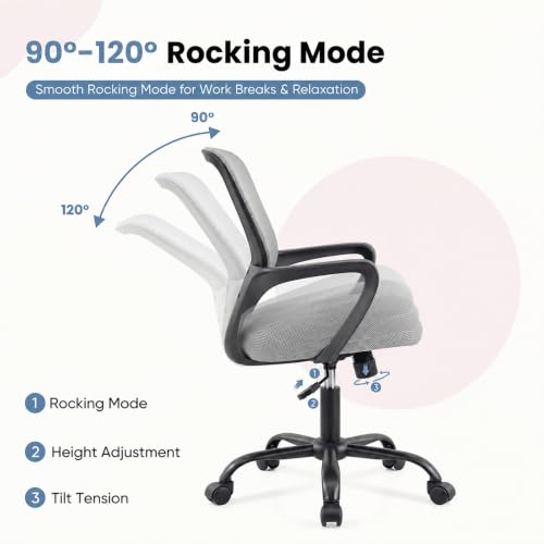 Image of DUMOS Ergonomic Office Chair, Home Office Desk Chairs, 1 Pack, Gray