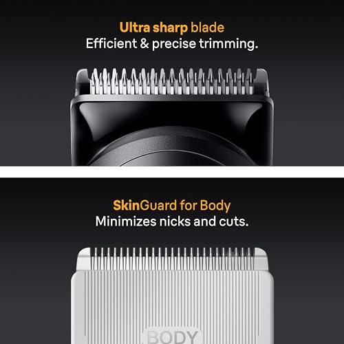 Braun All-in-One Series 5 Grooming Kit, 9in1, Ultra Sharp Blade, 120 Min, SkinGuard for Body, Precise & Efficient Trim, AquaGrip for Under Water Use, AIO5545, Grey - Image 5