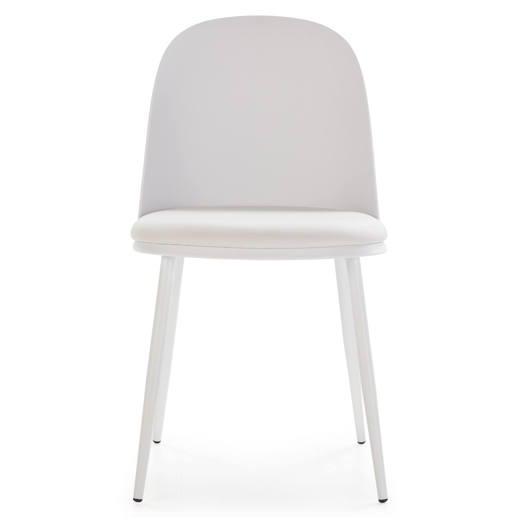 HOMN LIVING Set mit 4 Stühlen Kana Weiß, Metallbeine und gepolsterter Sitz, 45 cm (Breite) 51,5 cm (Tiefe) 83 cm (Höhe)