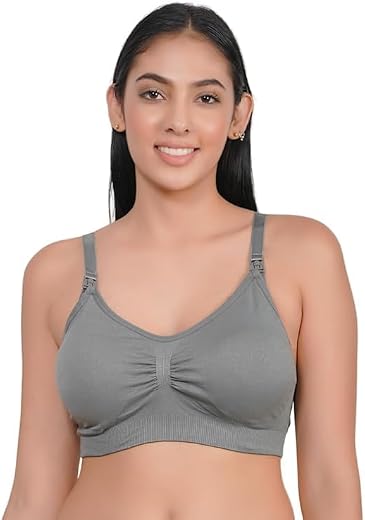 Brachy Women's Non-Wired Maternity Nursing Feeding Bra for Women Post Pregnancy Easy to Breastfeed Maternity Bra