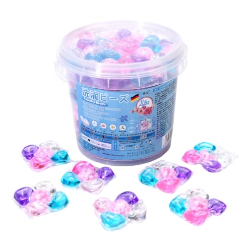 洗濯用洗剤ビーズ、贅沢なフローラルの香り、長続きする香り、強力な染み抜き、液体洗剤、染み抜き剤、ダニ除去、抗菌、柔軟剤入り、頑固な油汚れを強力に分解 (ミックス(100個))